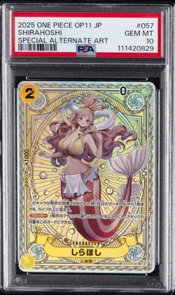 2025 ONE PIECE JPN OP11-A FIST OF DIVINE SPEED #057 SHIRAHOSHI PSA 10 - Image 1