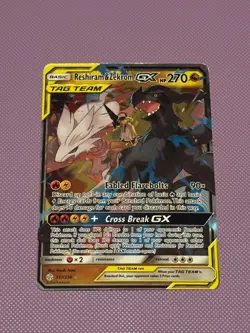 MP Pokemon TCG Reshiram & Zekrom GX 157/236 Cosmic Eclipse Sun and Moon Tag Team - Image 1