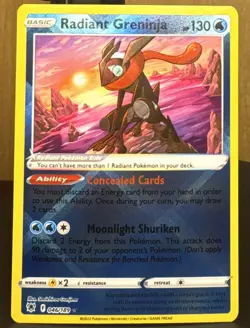 Pokemon TCG Radiant Greninja 046/189 Swsh10: Astral Radiance Radiant Holo Rare - Image 1