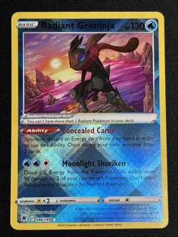 Radiant Greninja 046/189 Radiant Rare Holo NM Pokemon SWSH10: Astral Radiance #2 - Image 1