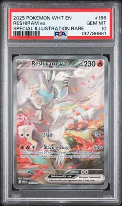 PSA 10 Pokemon TCG Reshiram EX White Flare Special Illustration Rare 166/086 - Image 1