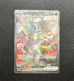 POKEMON TCG RESHIRAM ex 166/086 WHITE FLARE SIR SPECIAL ILLUSTRATION RARE NM - Image 1