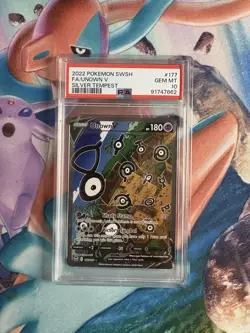 2022 Pokemon SWSH Unown V 177/195 Silver Tempest Alt Art GEM MT PSA 10 - Image 2