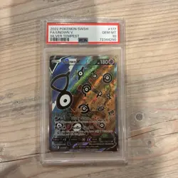 Unown V 2022 Pokemon SWSH Silver Tempest 177/195 Alt Art PSA 10 - Image 1