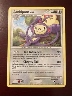 Ambipom 3/123 Mysterious Treasures Holo Rare Pokemon TCG Card LP - Image 1