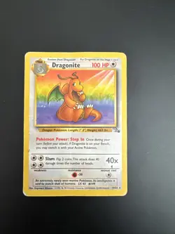Pokemon TCG Dragonite 19/62 Fossil Non-Holo Rare Card - Image 1