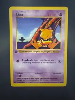 ABRA Pokemon Card - WOTC - 1st Edition - Base Set - Shadowless - 43/102 - Image 1