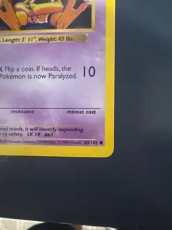 ABRA Pokemon Card - WOTC - 1st Edition - Base Set - Shadowless - 43/102 - Image 2