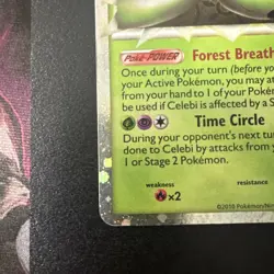 Celebi 92/102 Pokemon Triumphant Holo Rare Card Moderately Played - Image 4