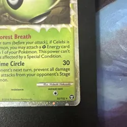 Celebi 92/102 Pokemon Triumphant Holo Rare Card Moderately Played - Image 5