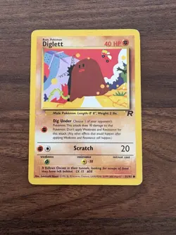 DIGLETT - Team Rocket Set - 52/82 - Common - Pokemon Card - Unlimited - LP - Image 1