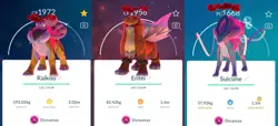 Pokemon Go Dynamax Raikou/Entei/Suicune Non-Shiny Pokemon Trade Go Trade 20k - Image 1
