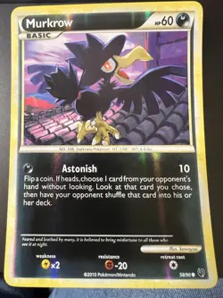 Pokemon TCG Murkrow 58/90 Reverse Holo Undaunted - Image 1
