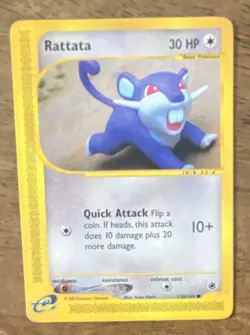 Pokemon Rattata Expedition Base Set 128/165 Regular Common 2002 English TCG Card - Image 1
