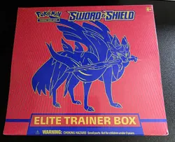 Pokemon TCG Sealed Sword and Shield Base Set ETB Elite Trainer Box Zacian - Image 1
