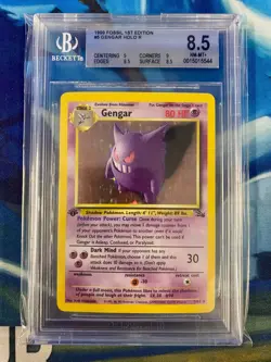 1999 Pokemon Fossil 1st Edition #5 Gengar HOLO R BGS 8.5 - Image 1