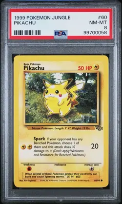1999 POKEMON JUNGLE #60 PIKACHU PSA 8 - Image 1