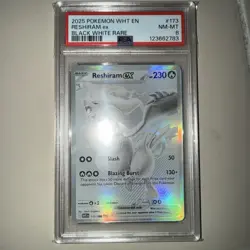 2025 Pokemon WHT EN-White Flare Reshiram EX #173 PSA 8 - Image 1