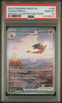 2023 POKEMON MEW EN-151 SPECIAL ILLUSTRATION RARE #199 CHARIZARD EX PSA 10 - Image 1
