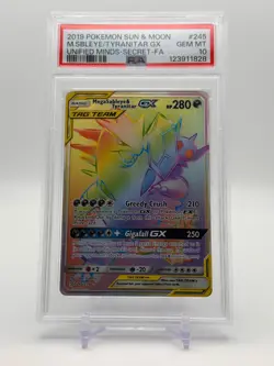 Mega Sableye & Tyranitar GX (Secret) 245/236 Sm-Unified Minds Rainbow PSA 10 - Image 1