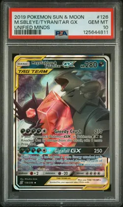 PSA 10 Mega Sableye & Tyranitar GX Tag Team #126/236 Pokemon Unified Minds - Image 1