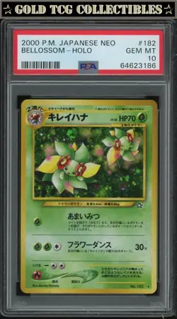 PSA 10 ⭐ Pokemon Bellossom 182 Neo 1 2 3 PM Japanese Graded Card - Image 1