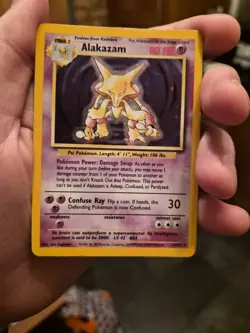 Pokemon TCG Alakazam Base Set Holo Rare Card 1/102 - Image 1