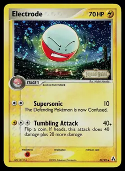 Pokemon Card - Electrode Legend Maker 32/92 Uncommon Reverse Holo Stamped - Image 1