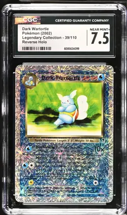 POKEMON CGC 7.5 Dark Wartortle 39/110 2002 Legendary Collection Uncommon Reverse - Image 1