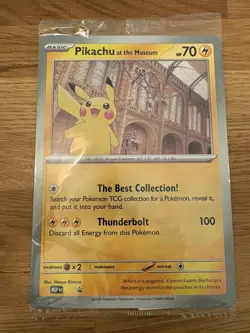 Pikachu At The Museum, Pokemon X Natural History Museum Jumbo Promo Pokemon Card - Image 1