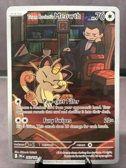 Pokemon TCG Team Rocket's Meowth 203/182 Sv10: Destined Rivals Illustration Rare - Image 1