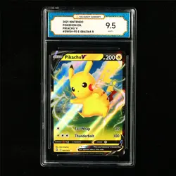 TQG 9.5 MINT+ 2021 Pokemon ENG Pikachu V 086/264 R - Image 2