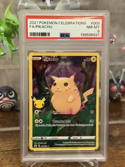 Pokemon Pikachu 005/025 PSA 8 Celebrations Full Art Holo Rare 2021 - Image 1
