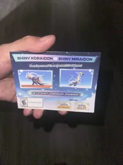 Pokemon Scarlet and Violet Gamestop Shiny Miraidon Koraidon Code Physical Card - Image 2