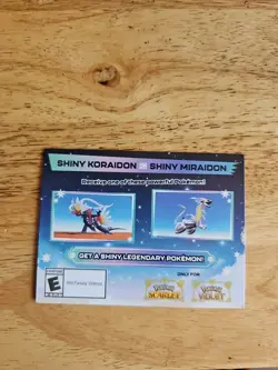 Pokemon-Gamestop Shiny Miraidon/Koraidon Code Unused Physical PROMO Card - Image 1