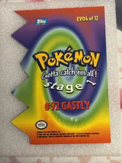 Topps Pokemon Card TV Animation Edition Series 2 Die Cut Gastly #EVO4 SCARCE! - Image 5