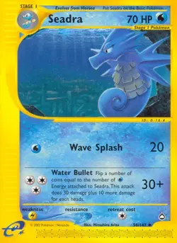 Seadra 58/147 Uncommon Aquapolis Pokemon Card - Image 1
