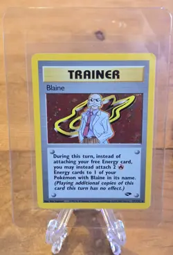 BLAINE 017/132 Gym Challenge Pokemon Card Holo Excellent Condition WOTC NM - Image 3