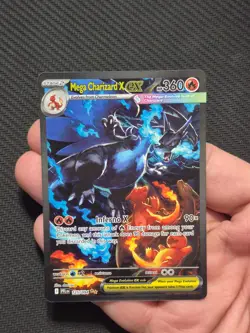 MEGA CHARIZARD X EX 125/094 ME02: PHANTASMAL FLAMES HOLO PERFECT CONDITION CARD - Image 2