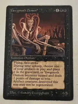 Magic the Gathering MTG Antiquities Yawgmoth Demon MP (Beta Bob) - Image 1