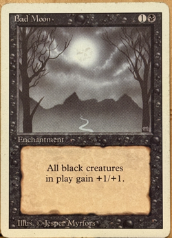 REVISED EDITION Vintage MtG Bad Moon Unplayed EX/NM - Image 1