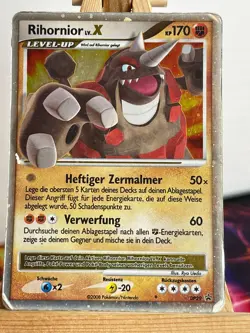 Rihornior LV.X DP29 Diamond and Pearl Blackstar Promo Deutsch Poor Pokemon - Image 1