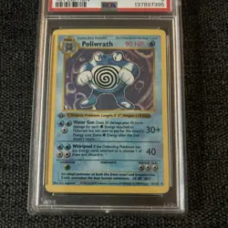 1999 POKEMON BASE SET 1ST EDITION #13 POLIWRATH HOLO PSA 5 Shadowless - Image 2