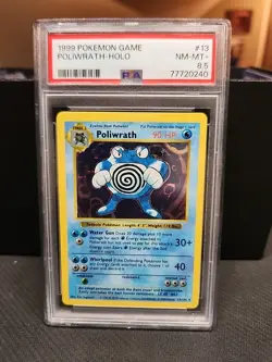 1999 Pokemon Base Set Shadowless Holo Poliwrath #13 PSA 8.5 - Image 1