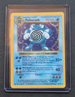 Poliwrath #13 / 102 Base Set SHADOWLESS Holo - LP - Pokemon 1999 WOTC Vintage - Image 4