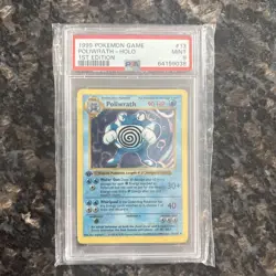 1999 POKEMON BASE SET 1st EDITION SHADOWLESS #13 POLIWRATH-HOLO PSA 9 MINT - Image 1
