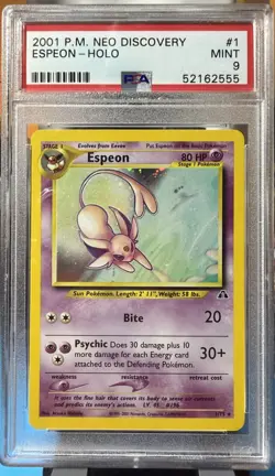 Espeon 1/75 Neo Discovery Holo PSA 9 Pokemon - Image 1