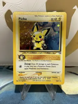 Pichu 12/111 Pokemon Neo Genesis Unlimited Holo Rare Card WOTC MP - Image 1