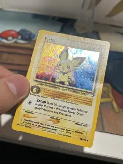 Pichu 12/111 Pokemon Neo Genesis Unlimited Holo Rare Card WOTC MP - Image 4