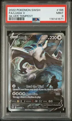 Lugia v Alternate Full Art Holo Card 186/195 Sword & Shield Silver Tempest PSA 9 - Image 1